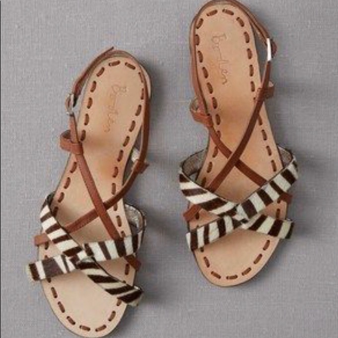 Boden Strapy Zebra Leather Sandals Size 38